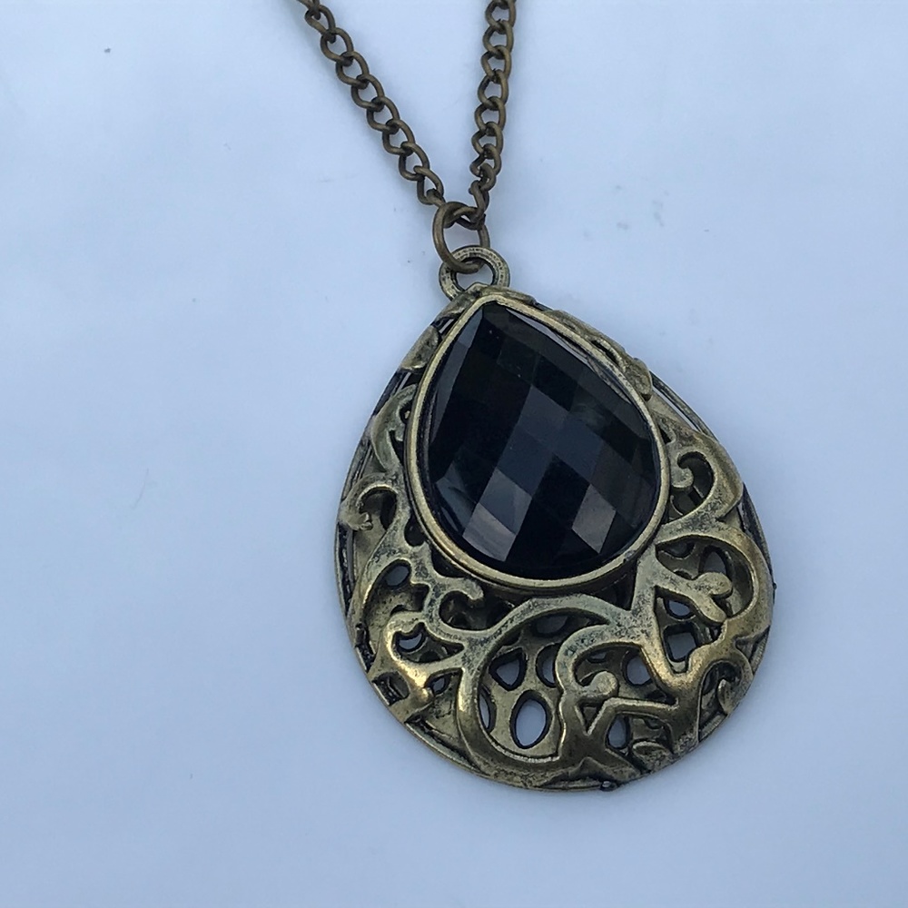 Women Necklace Fashion Jewelry Bronze/Black Tone - Picture 2 of 8